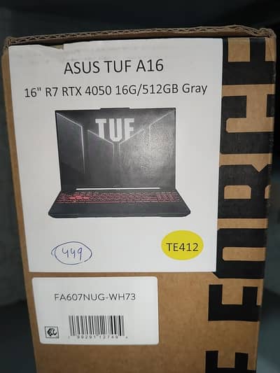 asus tuf gaming new laptop ryzen 7 16gb ddr5 512gb ssd Nvidia rtx 4050