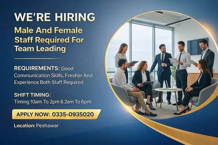 we need staff for team leading team management