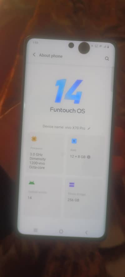 vivo x70 pro 10 by 9  12. Ram 256  GB  oka mobile