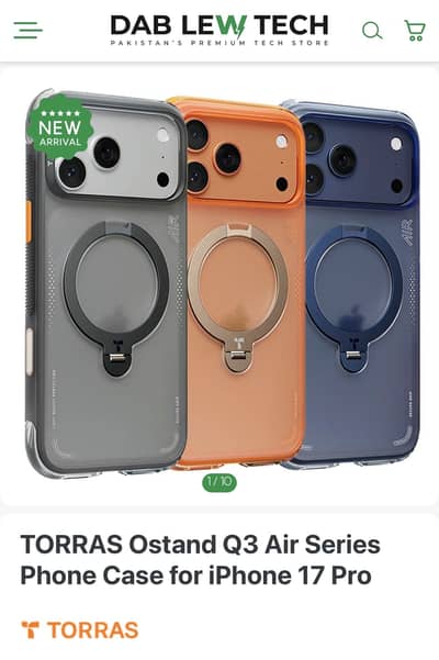 TORRAS Ostand Q3 Air Series Phone Case for iPhone 17 Pro