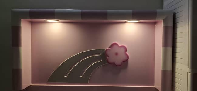 Wooden Single Bed with Lights Rs. 18,000 -  Mattress Rs. 12,000