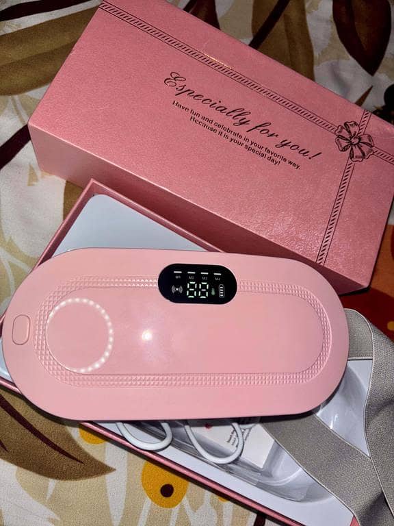 PERIOD CRAMP RELIEF BELT -Portable Menstrual Heating Pad, Heated Belly Belt for Menstrual Cramp Relief with 4 Heat Levels and 3 Modes, Electric Belt Massage for Women and Girls - Period Pain Electric Warming Belt Massager for Women-Massager