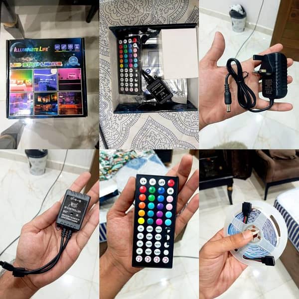 5m Flexible RGB LED Strip Light Kit | 10 Colors Available | Al Wahhaab