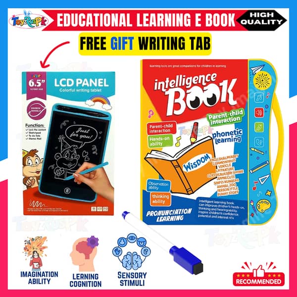 Interactive Learning Tab with Sound Book for Kids | Covers Letters, Numbers, Animals, and Shapes | Engaging Music & Phonics for Toddlers