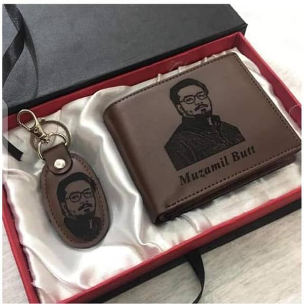 Personalized Wallet, Keychain, and Pen Set with Gift Box - A Thoughtful Gift for Fathers, Husbands, Fiancés, and More