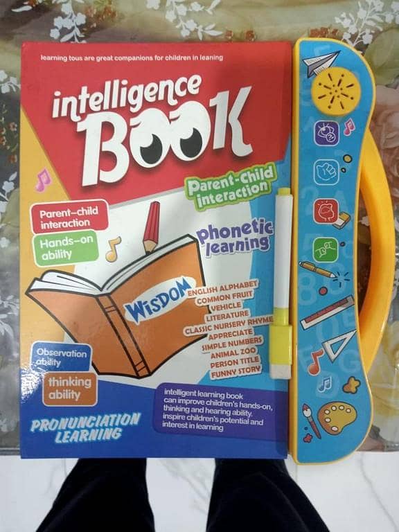 Interactive English Learning E-Book for Kids by NO 1 Quality | Early Education Intelligence Book Featuring Phonetics, Alphabets, Numbers, Animals, Fruits, Shapes, Vehicles & Colors