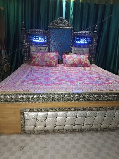 Wooden Furniture Set:  Double Bed with Sidetables + Divider + Dressing