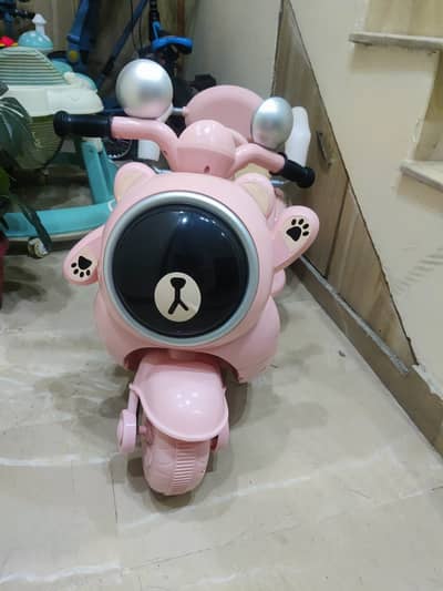 Cute Pink Bear Kids Electric Scooter – Battery Operated – Like New!