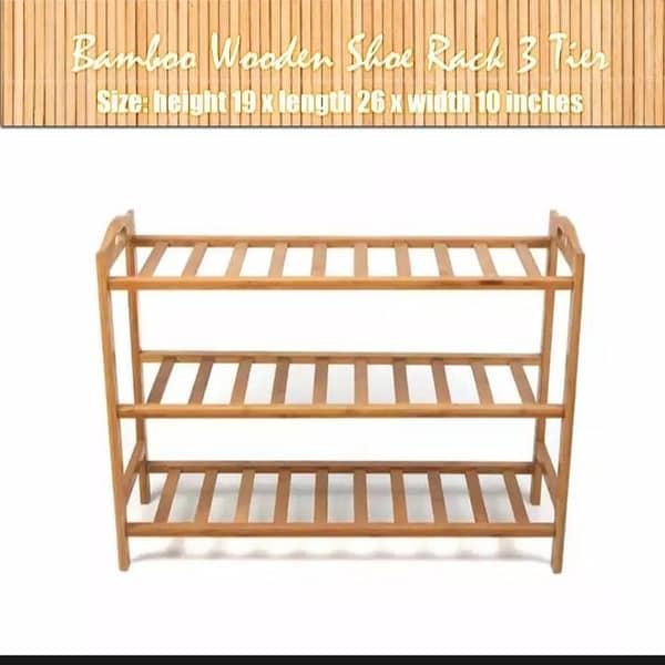 Bamboo Wooden Multi-Purpose Shoe Rack - 3 to 5 Tiers for Storage and Organization