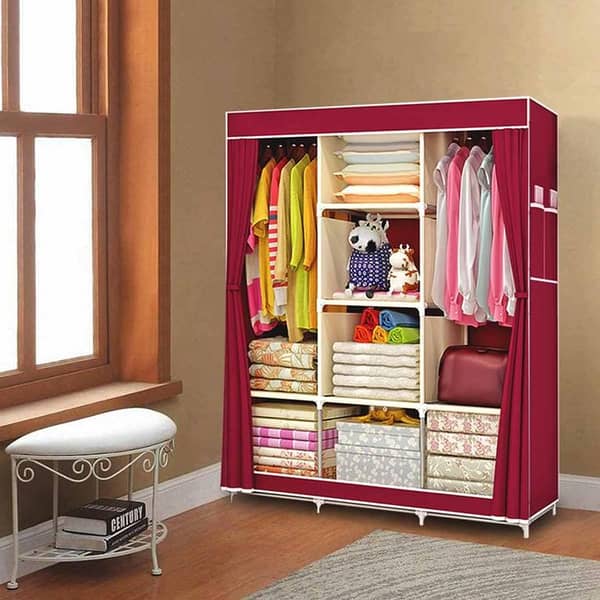 King Size Wardrobe Cupboard Almari - 5.5 Feet with 3 Hanging Options