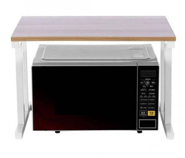 2-Layer Wood Storage Rack for Microwave Oven - Kitchen and Home Office Organizer