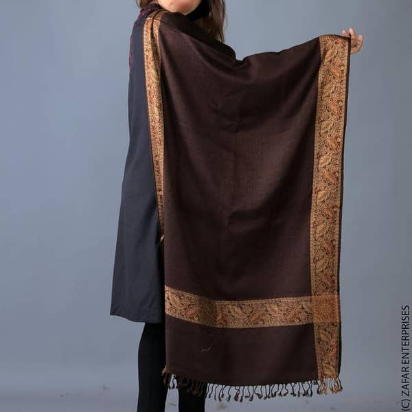 Kashmiri Dusa Brown Shawl for Girls by Bean Bag Pakistan