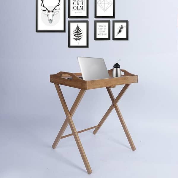 Foldable Single Shelf Beach Wood Table - Coffee, Study, Laptop, and Dining Use