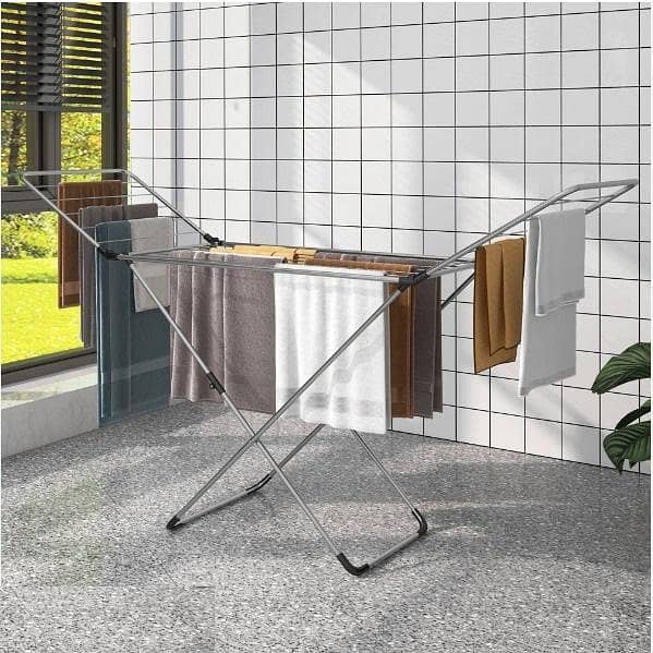 Bean Bag Pakistan Stainless Steel Clothes Dryer Stand – Compact, Foldable Wet Laundry Drying Rack