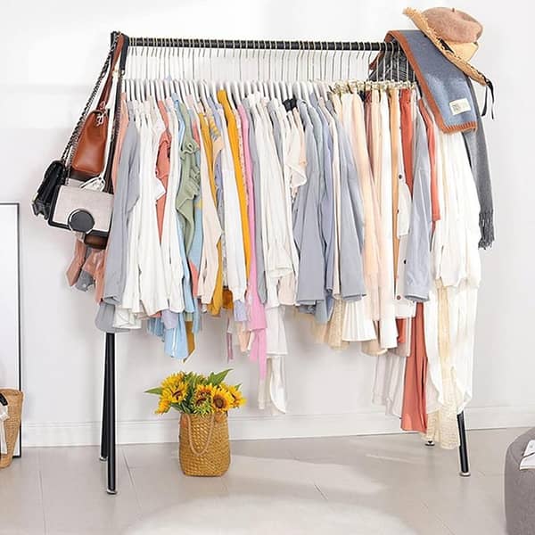 5 Feet Cloth Hanging Stand with Fixed Large Heavy Duty Pipe - Rust-Free and Water-Resistant