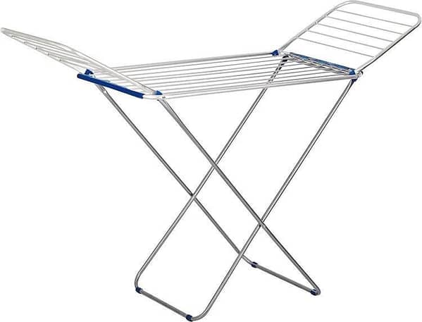 Foldable Rust-Free Steel Drying Rack with Extra Side Wings for Hanging Wet Laundry