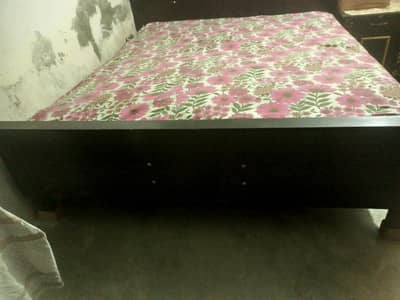 King size bed  without side tables and mattress