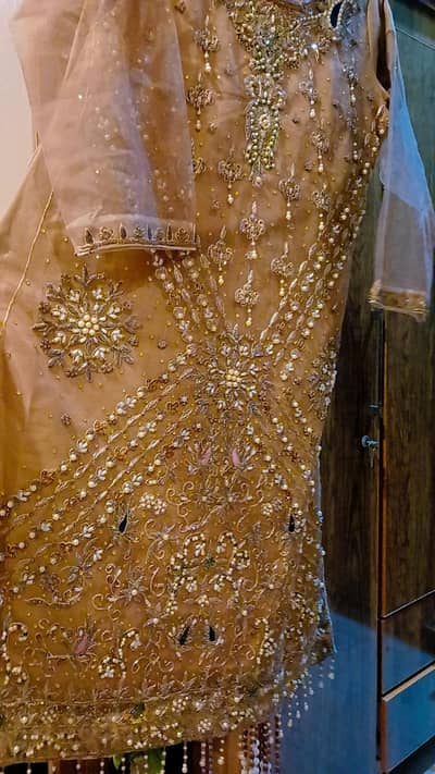 3 piece stitched fully embroidered (dabka work) dress