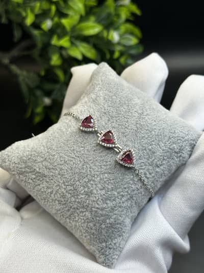 Natural Garnet 925 Silver Bracelet