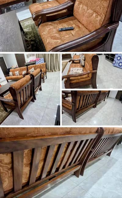wooden sofa set