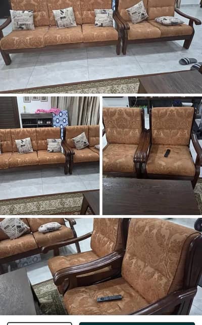 wooden sofa set