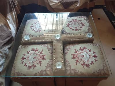 4 Seater Glass table