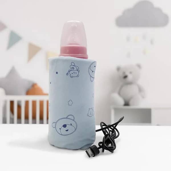 Portable USB Baby Bottle Warmer - Travel Milk Warmer Baby Feeding Bottle Warmer - Heating Thermostat Food Warmer