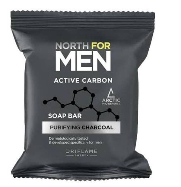 North For Men Active Carbon Purifying Charcoal Soap Bar/100gm / for All skin types
