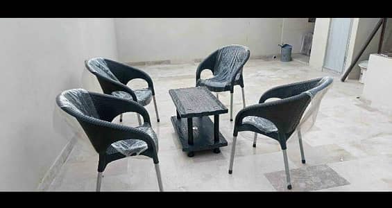 four chairs with table set