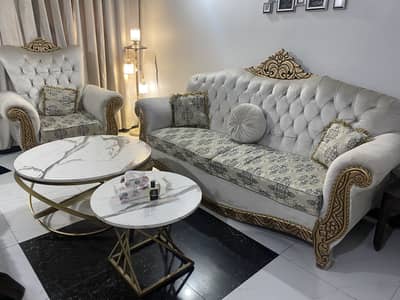 7 seater sofa set two centre tables