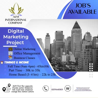 part time full time office work home base jobs available