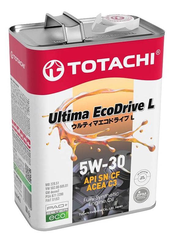 Totachi Ultima EcoDrive L 5W-30 Fully Synthetic Engine Oil (4L) - API SN/CF, ACEA C3