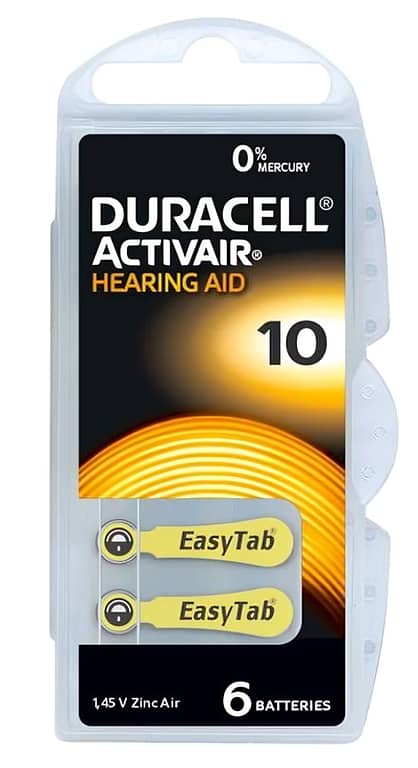 Duracell Activair Size 10 Hearing Aid Batteries – Pack of 6