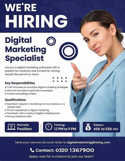 We Are Hiring Digital Marketer + Graphics Designer Work From Home