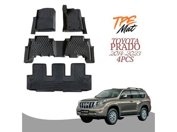 Toyota Prado 2014-2023 TPR Car Floor Mats – Premium 4-Piece Anti-Slip Interior Protection