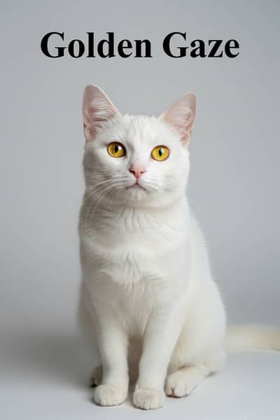 White cat with different eye colors