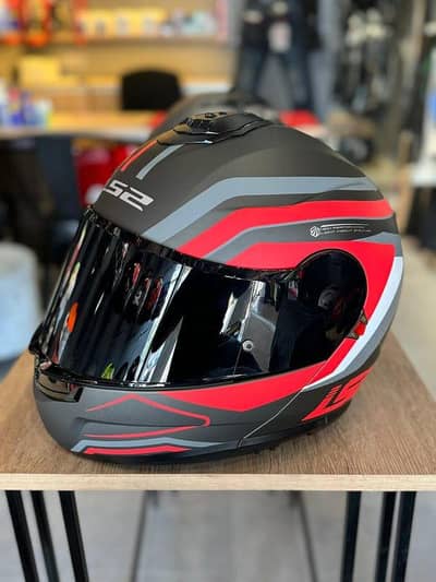 LS2 FF908 Strobe II Phantom M. Titanium Grey Red