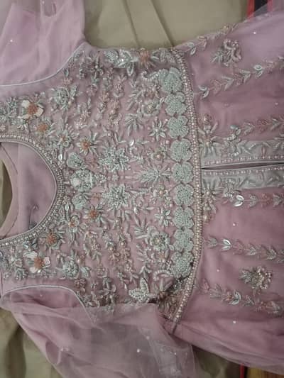 net embroidery maxi with work of zari