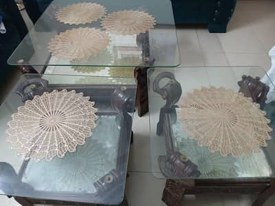 3 piece wooden coffee table