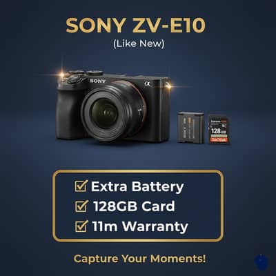 Sony ZV-E10 Mirrorless Camera | Warranty | Battery + 128GB Memory