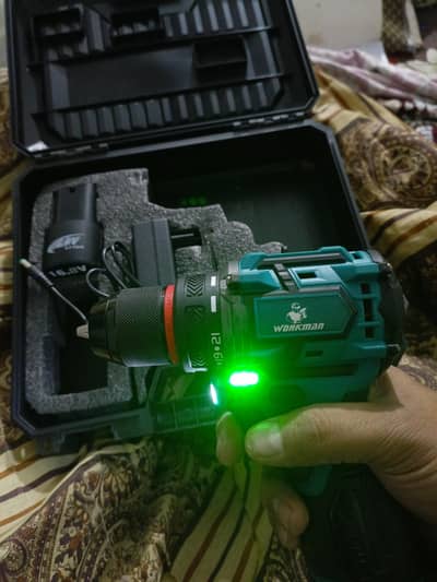 workman battery drill 16.8v brushless with 2 battery box pack urgent s