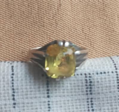 pukhraj stone with Chandi ring