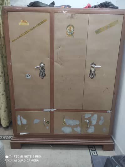 Spacious 3-Door Steel Wardrobe | Strong & Durable | Good Condition
