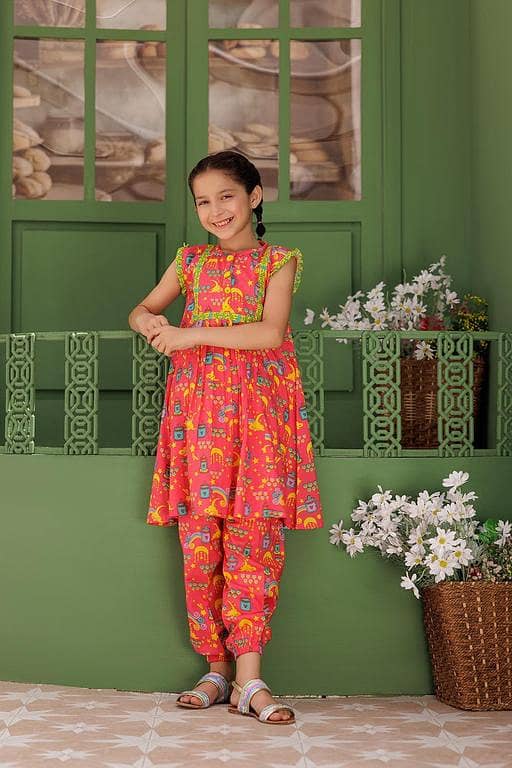KAC-03085 | Peach & Multicolor | Casual 2 Piece Suit | Cotton Lawn Printed