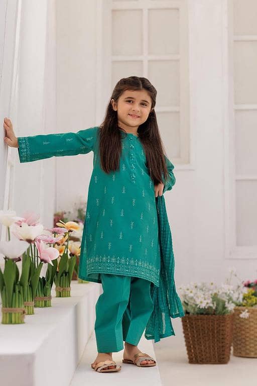 KBD-03101 | Turquoise Green | Casual Plus 3 Piece Suit | Plain Cotton