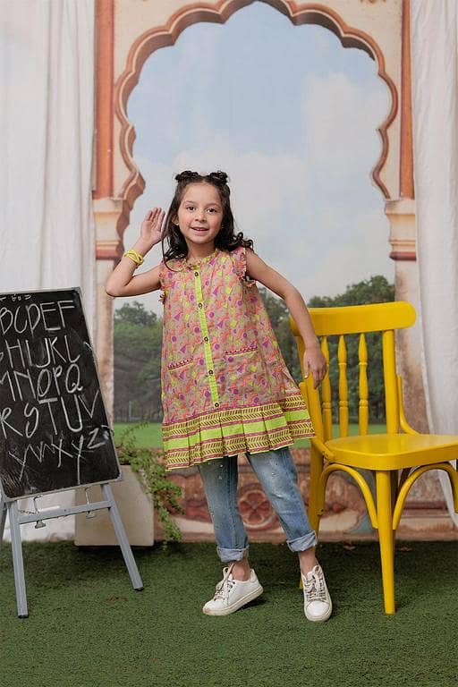 KAA-02221 | Fawn & Multicolor | Casual Kurta | Cotton Lawn Print