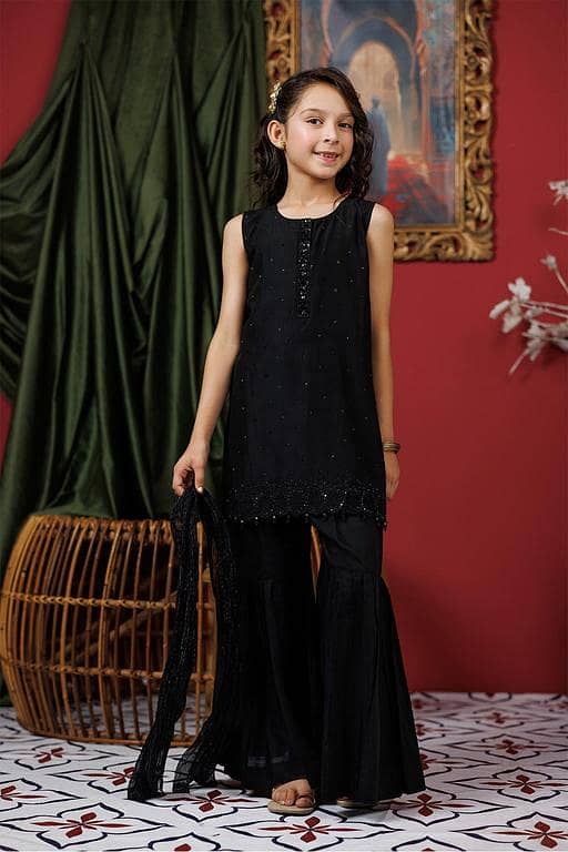 KDD-03052 | Black | Formal 3 Piece Suit | Viscose Raw-Silk