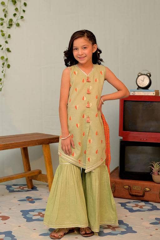 KBD-02957 | Green & Multicolor | Casual Plus 3 Piece Suit | Cotton Jacquard