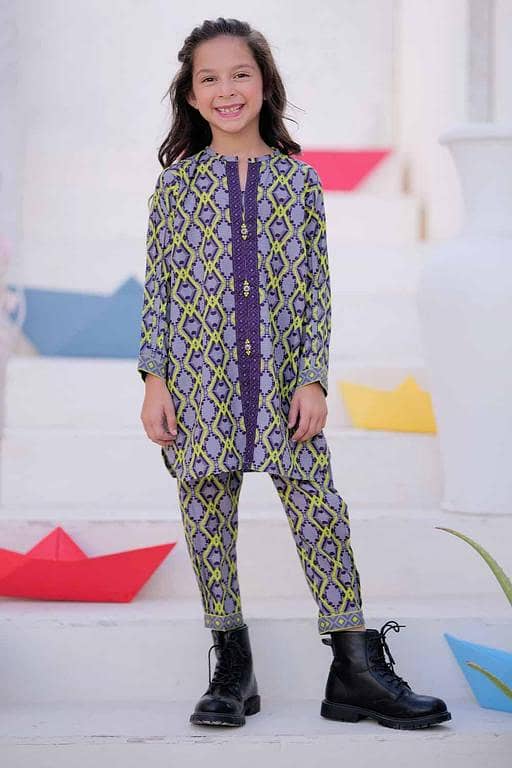 KAC-02503 | Grey & Multicolor | Casual 2 Piece Suit | Khaddar Printed