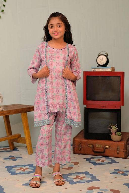 KAC-02809 | Purple & Multicolor | Casual 2 Piece Suit | Cotton Dobby Self